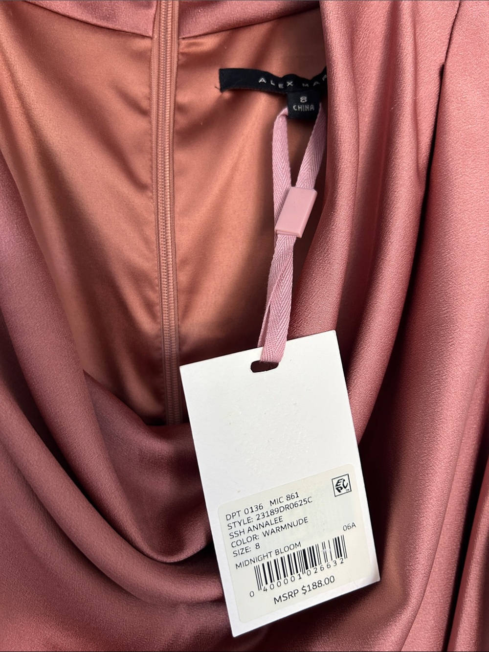 Alex Marie Annalee Satin Cowl Neck Sleeveless Midi Dress - Picture 4 of 4